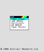 Spectrum 128K screen